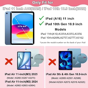 iPad A16 11th Generation 2025 11 Inch / 10th Gen 2022 10.9 Inch Case Wave-Border Soft TPU+Hard PC Anti-Scratch Ultra Slim Protective Tablet Cover Shockproof Glitter