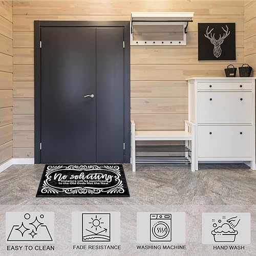 Miniatura 6 de No Soliciting Violators Will Be Sacrificed to The Old Gods Not The New - Felpudo personalizado, divertido tapete de bienvenida antideslizante para
