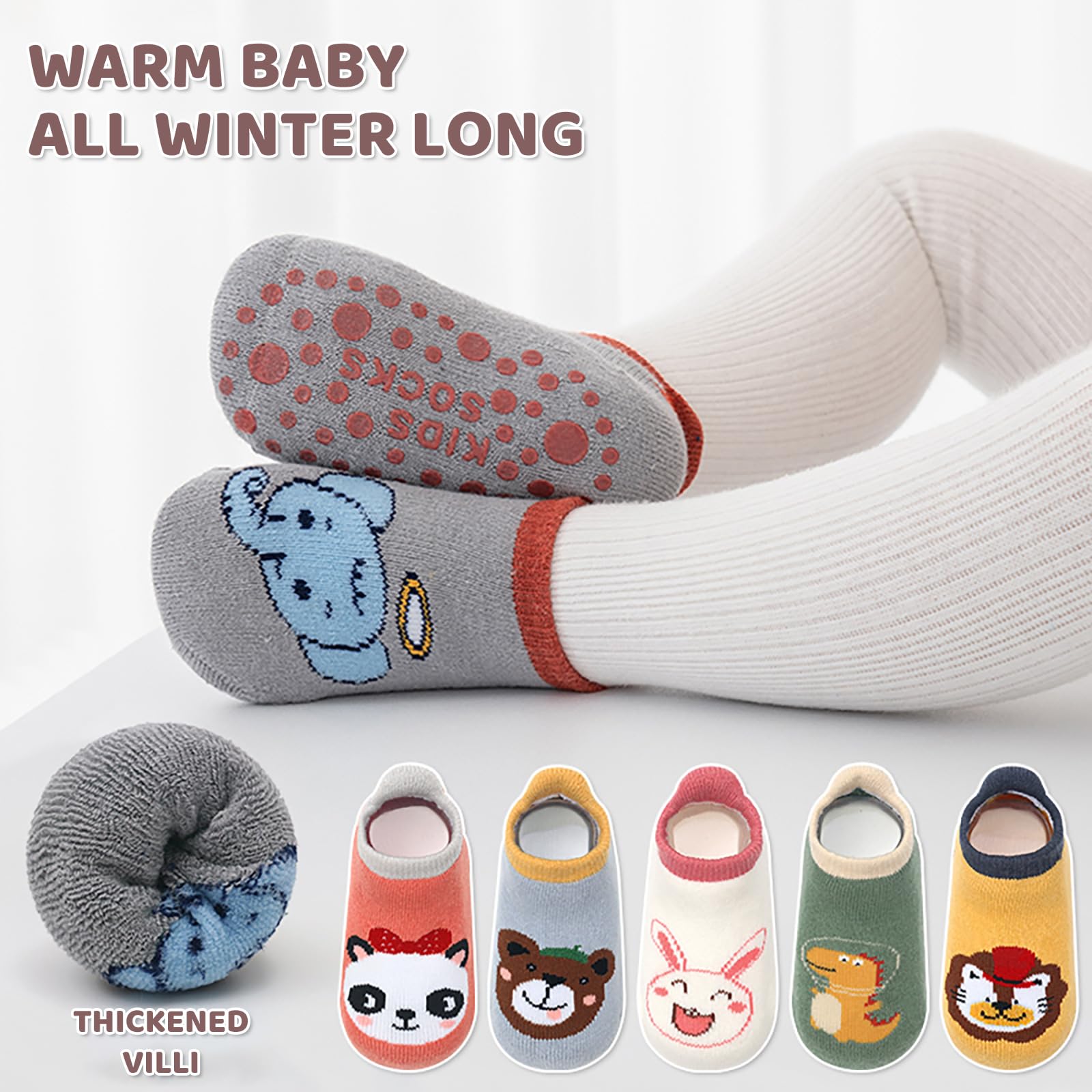 outfit spring Calzini Antiscivolo Bambino Bambina Calze Antiscivolo in Cotone Motivi Animali Neonata Bambini Calzini Invernali 0-12 Mesi 1-5 Anni Compleanno Regalo