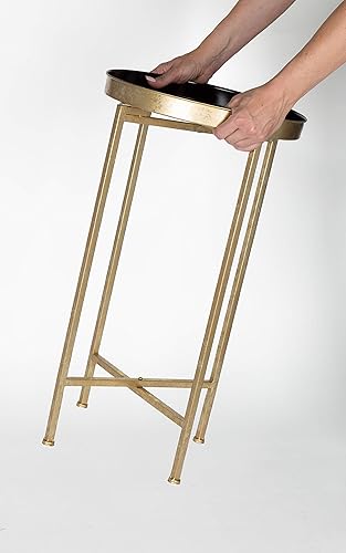 Miniatura 9 de Kate and Laurel Celia - Mesa redonda plegable de metal, negro con base dorada Dorado/Negro,Dorado/blanco,Negro -,Negro/Oro,Negro /Gris,Negro,