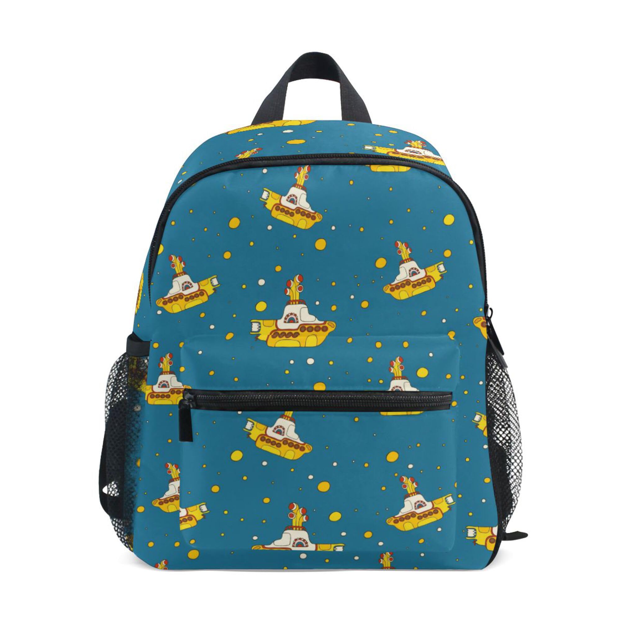 Glaphy Yellow Submarine Kid's Backpack for Boys Girls, Toddler Backpack with Name Tag for Daycare School Children Kindergarten Bag Nursery Travel Bag