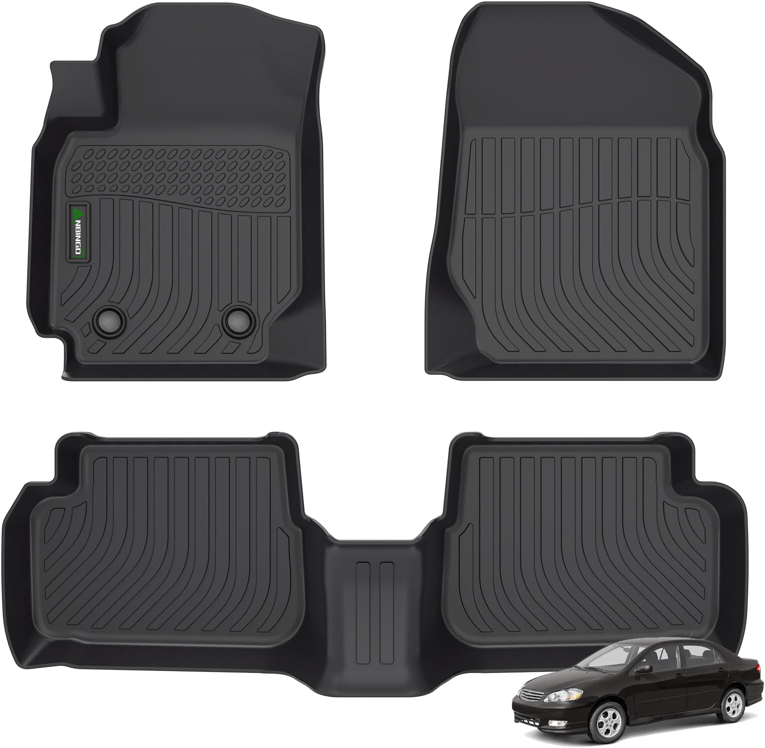 ANBINGO®Fit for Toyota Corolla Floor Mats 2003-2008(Not Fit Front Seats with Heated Vents Underneath) for Toyota Corolla Car Mat All Weather Mats for Corolla TPE Car Matt Rugs for Corolla