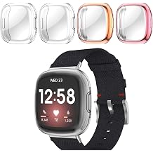 4 Pack Soft TPU Screen Protector Case for Fitbit Versa 4/Sense 2