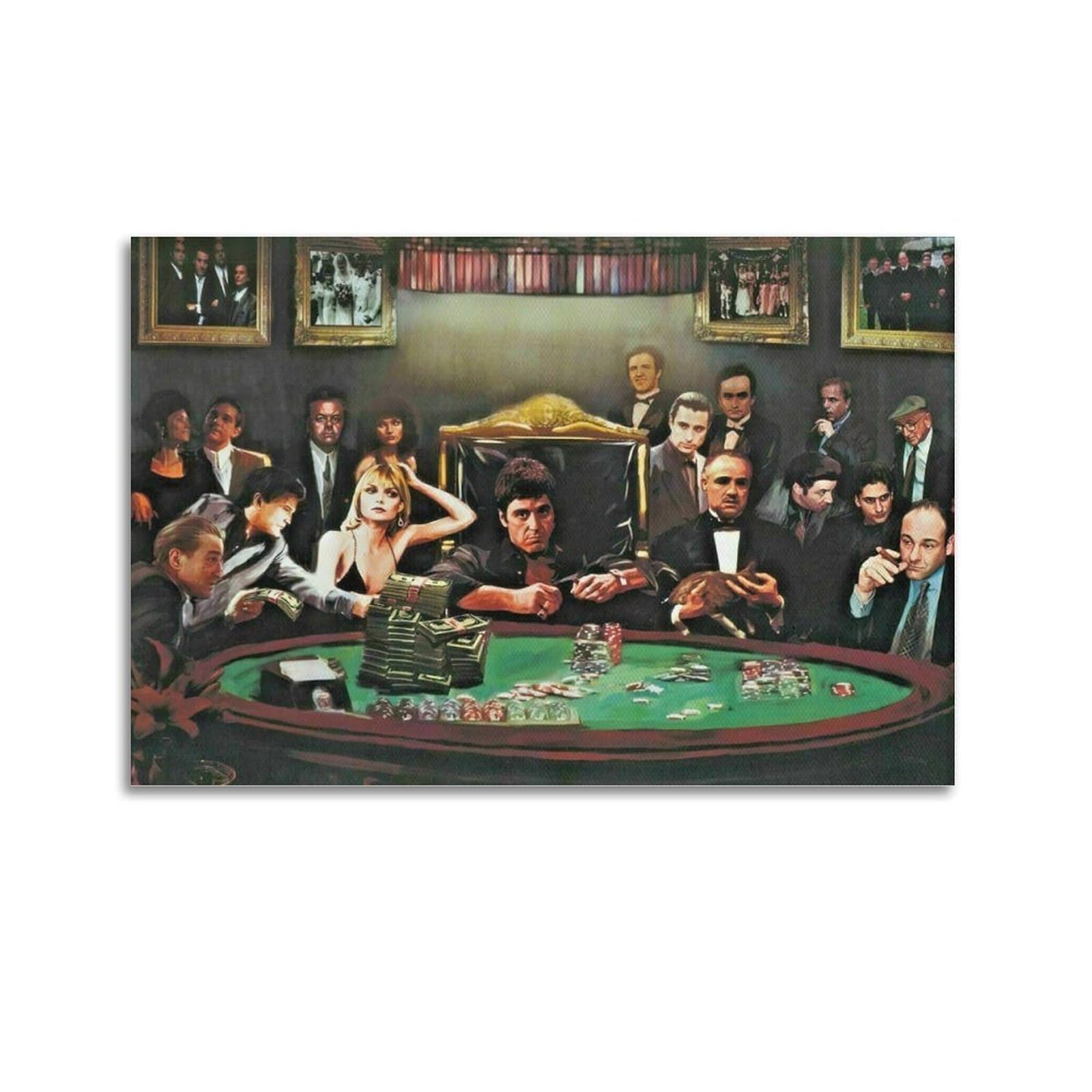 SUDANGDIANZI Scarface Poster Goodfellas Godfather Sopranos Vintage Movie Canvas Poster And Wall Art Modern Family Bedroom Gym Office Decor Gift 24x36inch(60x90cm) Unframe-style