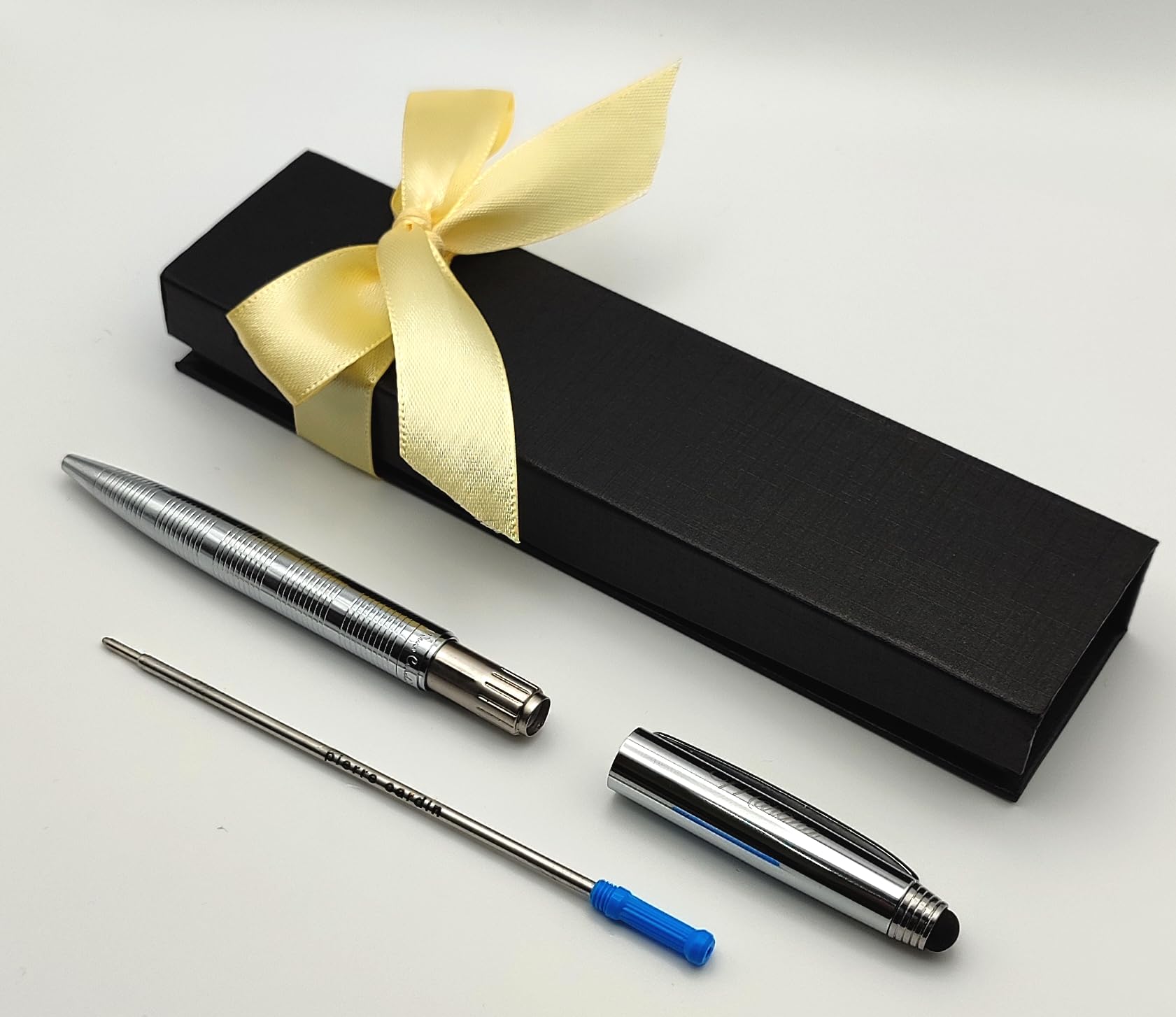 Penna A Sfera In Alluminio Con Touch Screen – Inchiostro Blu, Elegante Box Regalo – Colore Bianco