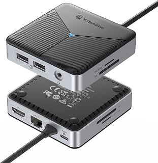 Yottamaster Laptop Docking Station 8 in 1, USB C Hub with 2XUSB-A 3.0, 100W Power Delivery, 4K@60Hz HDMI, SD/TF, RJ45, 3.5mm Audio, USB Multiport C Adapter for MacBook/DELL/HP/Lenovo