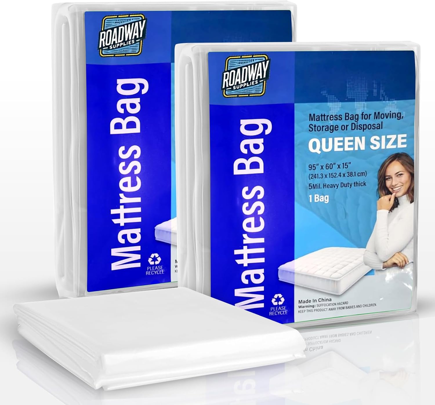 Matt-Cover - Mattress Storage Bag Queen - Heavy-Duty 5 Mil Reusable Protector