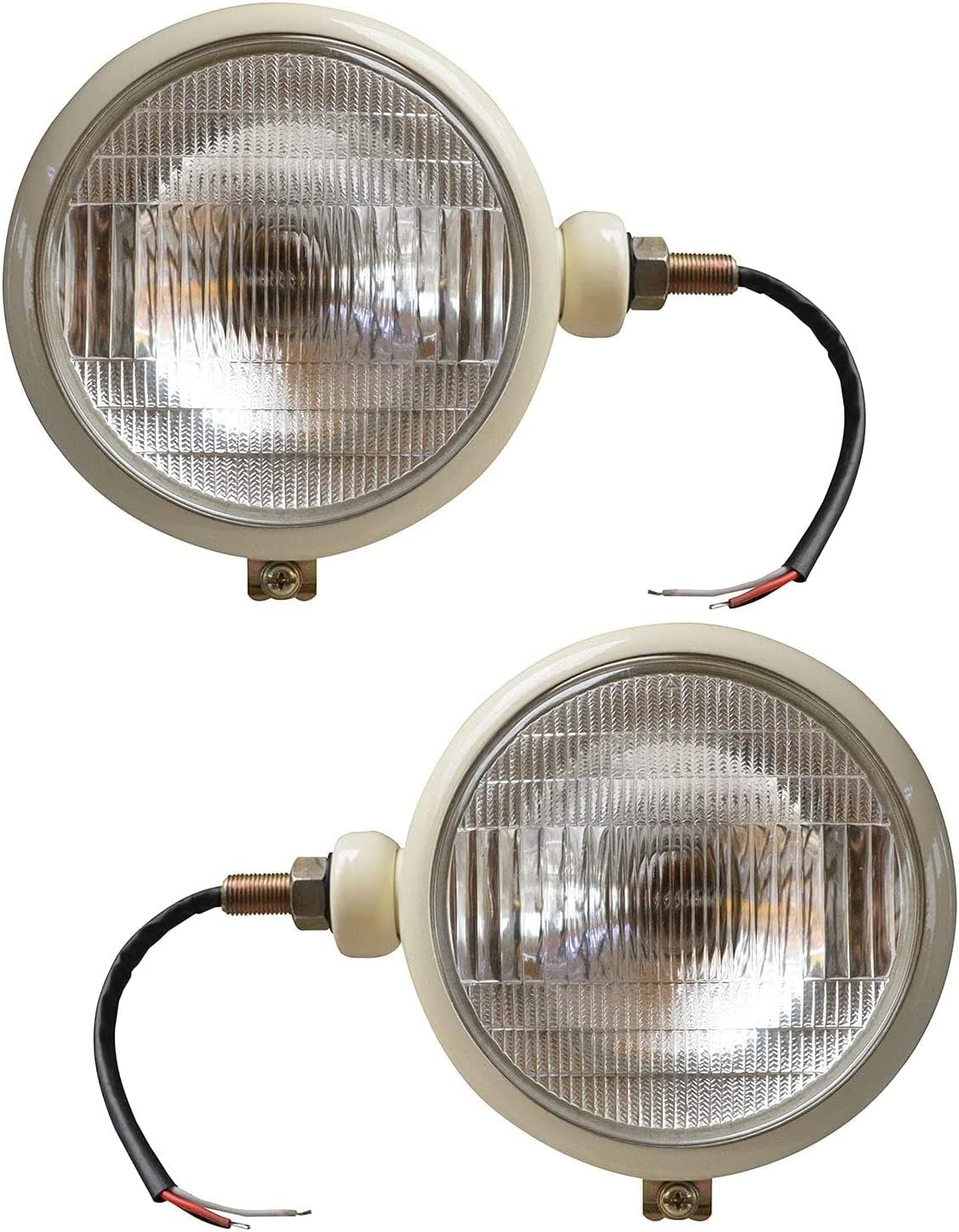 Red Tractor Headlights Assemblies Headlamp Lights 12v Bulbs compatible with David Brown 700 800 900 1200 1400 Ford 2000,3000 9N, 2N, 8N, NAA, MF 35 35X 65 765 | Case/IH Tractor B275 B250 B414 B444