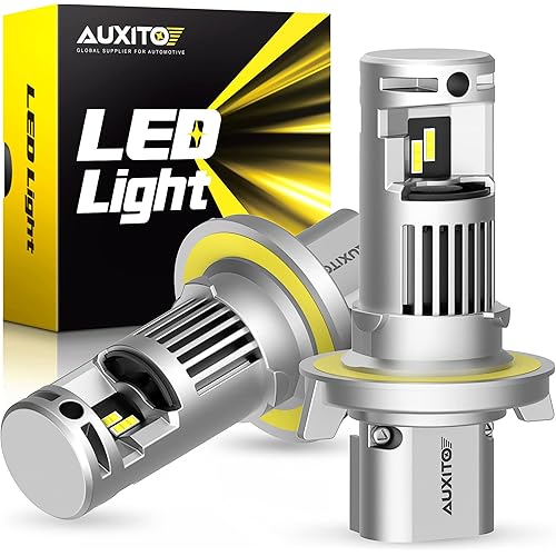 AUXITO Upgraded H13/9008 LED Bulbs, 100W 20000LM, 6000K Xenon White, Dual Beam Conversion Kits, Canbus Ready, Halogen Replacement with Fan, Pack of 2