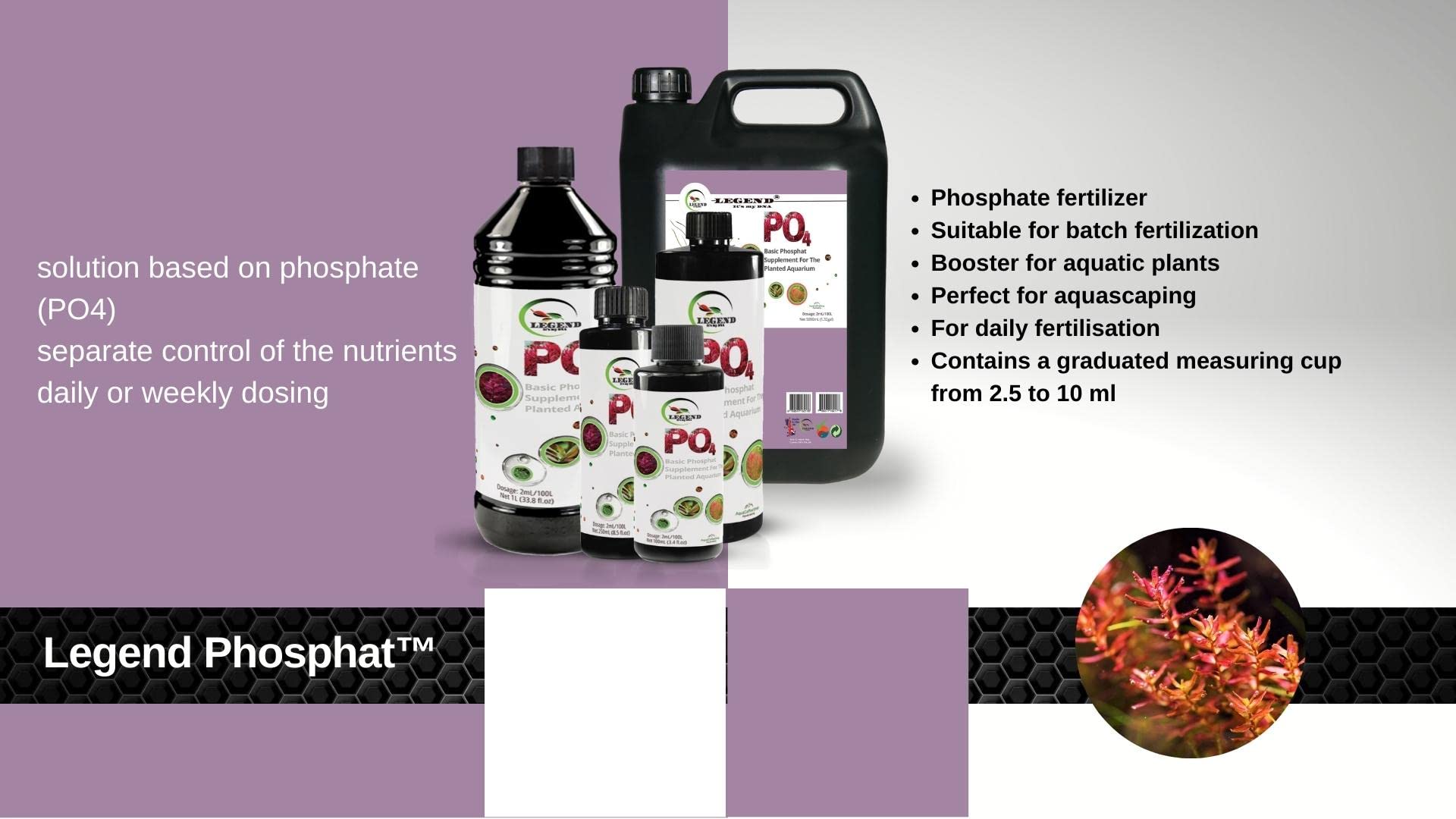 Legend Plant - Suplemento fertilizante de fosfato Po4 para plantas de acuario (5000 ml)