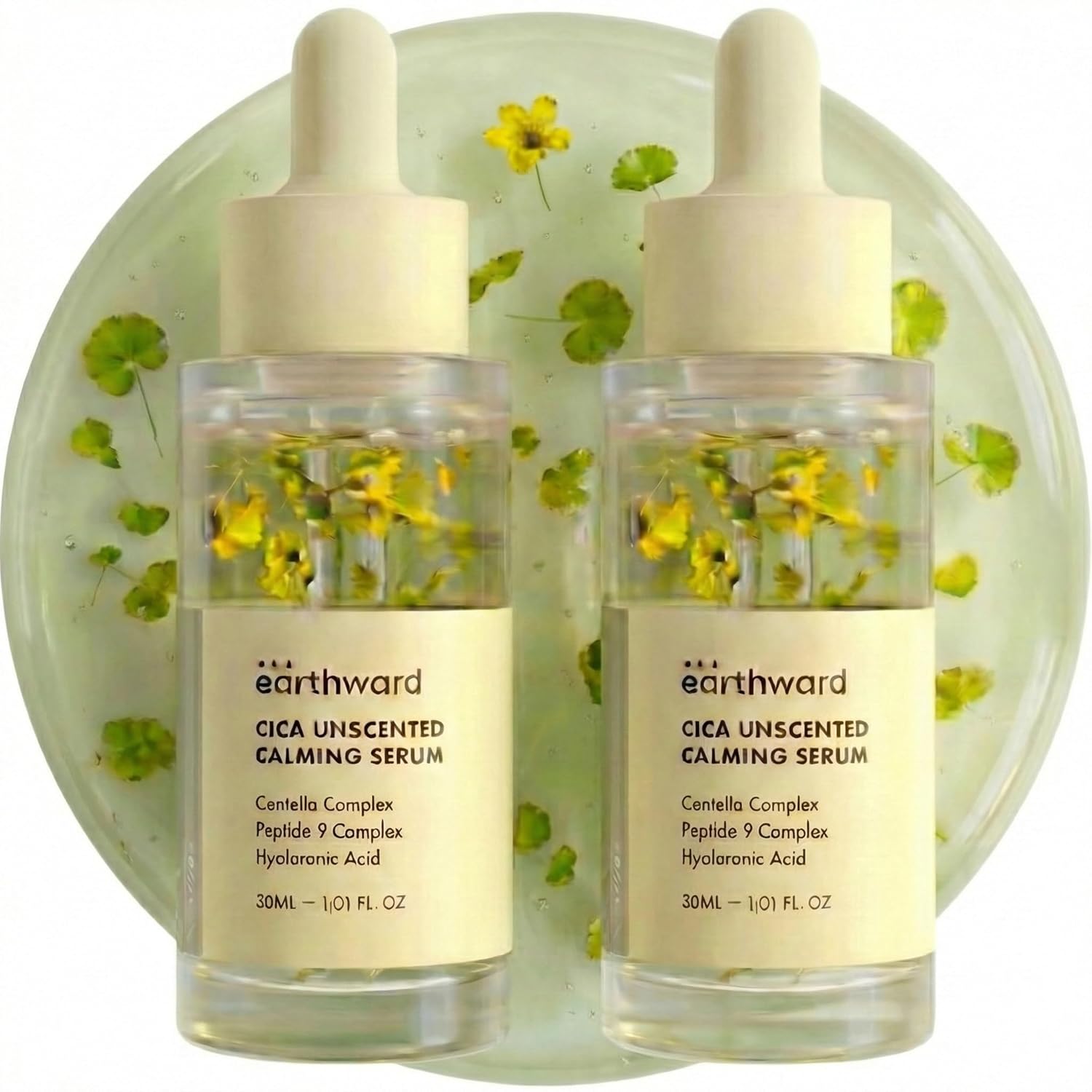 Centella Serum with 494,700 ppm Centella Asiatica, Unscented Soothing Ampoule for Acne-Prone & Sensitive Skin, Redness Relief, Hyaluron/Niacinamide, Korean Skincare, 60ml/2.02 fl oz (2PCS)