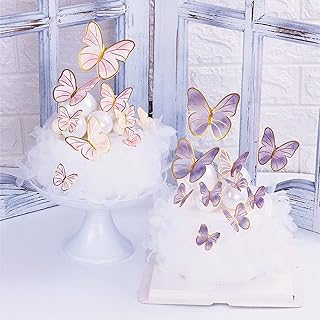 Sponsored Ad - 23pcs Butterfly Cake Toppers Metal Gold Happy Birthday Cake Topper Butterfly Birthday Cake Decorations Girl...