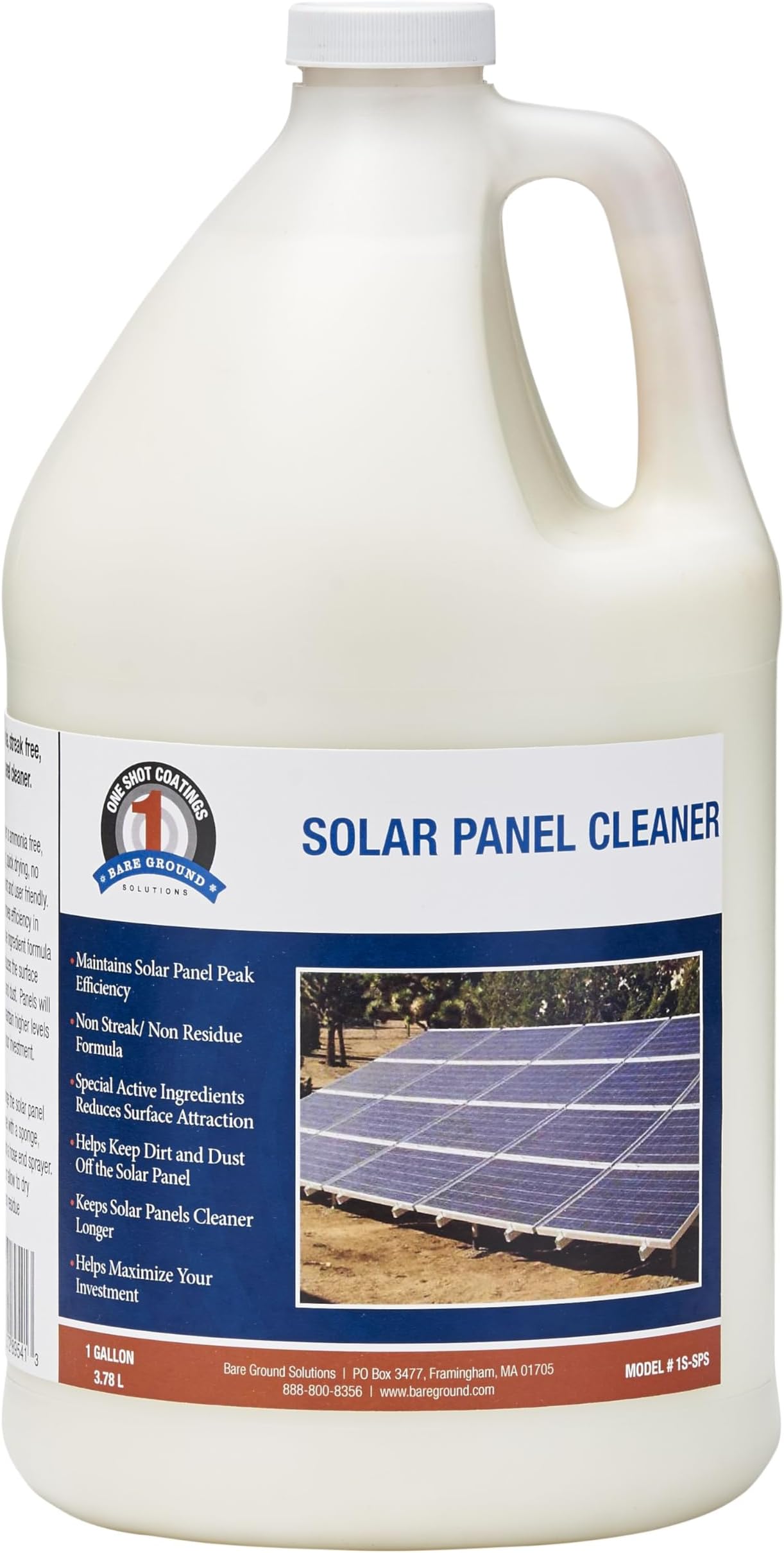 Bare Ground Winter Bare Ground Solutions One Shot 1S-SPC Solar Panel Cleaner, 1 Gallon