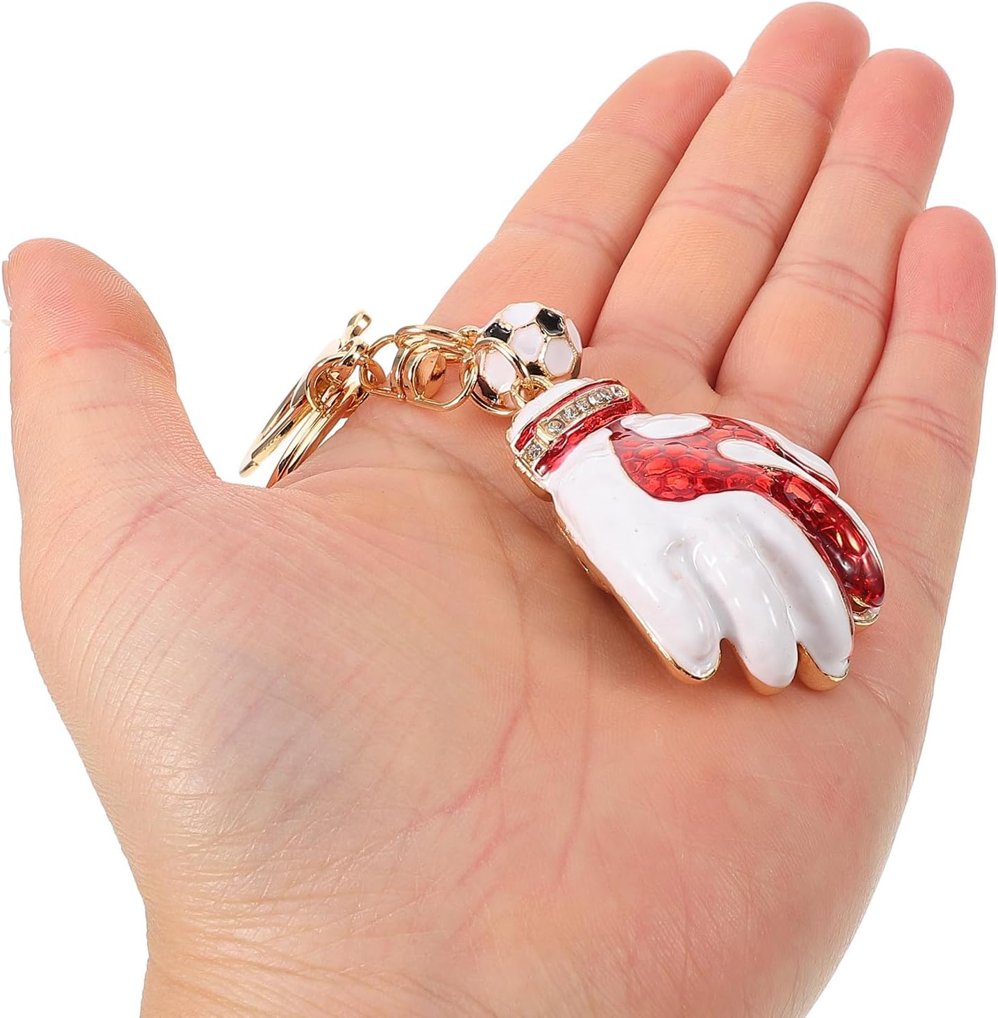 Mipcase Soccer Goalie Glove Keychain Lightweight Zinc Alloy Decorative Football Pendant Backpack Hanging Accessory 4.21X1.37X0.78In Sports Fan Souvenir