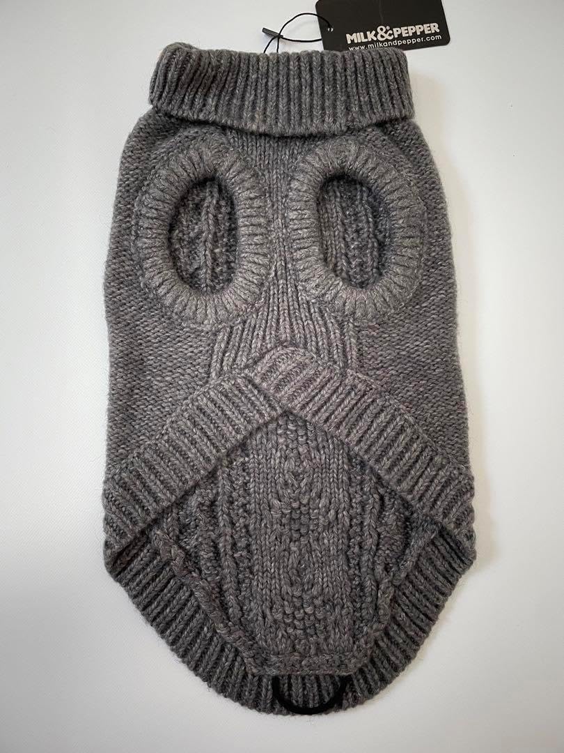 犬服ドッグウェアmilk&pepperケーブル編みセーターニット　29新品タグ付 犬服ドッグウェアmilk&pepperケーブル編みセーターニット 29