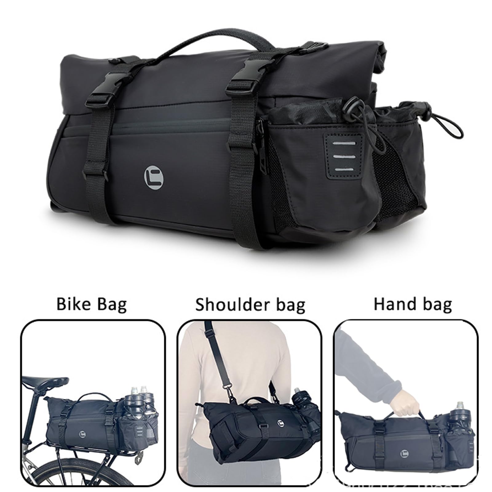 Sacoche Vélo étanche G-raphy - 6-10L - 3 En 1 (porte-bagages, Bandoulière, Sac à Main) - Nylon Imperméable