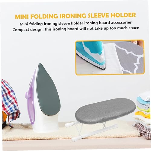 Miniatura 7 de Mini Ironing Board with Heat-Resistant Protection Mat and Folding Steel Frame Compact Household Ironing Sleeve Rack for Collars Travel Dorm and Home