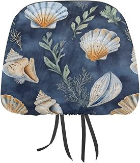 Seashell Marine Life Car Headrest Cover Universal Car Seat Headrest Covers Soft Breathable for Most Cars Truck