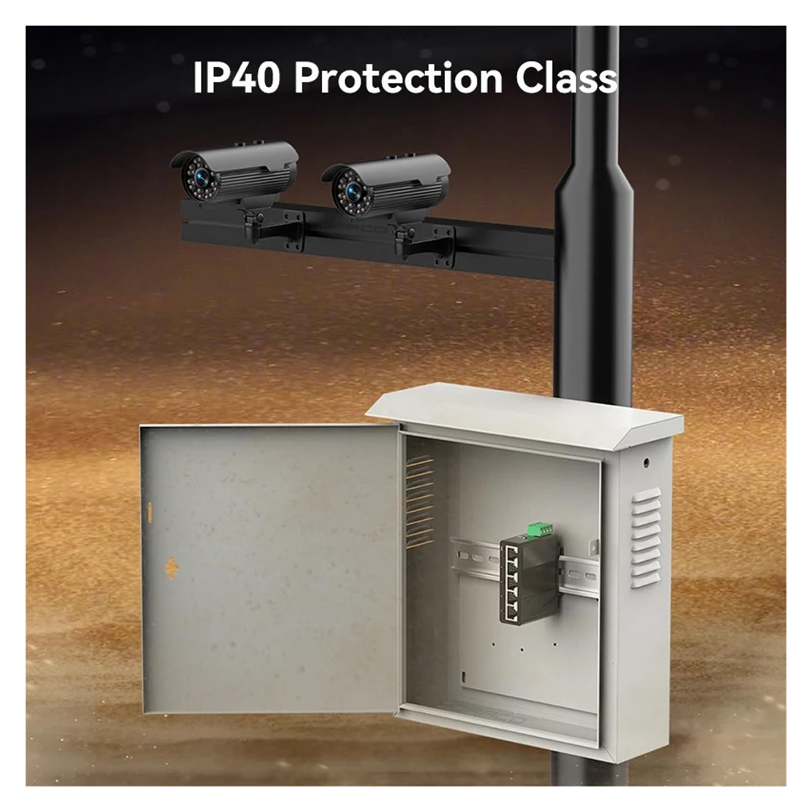 Switch Industriale Gigabit a 5 Porte 1000...*Mbps Mini Switch Ethernet di Rete Plug And Play Montato su Guida Protezione IP40