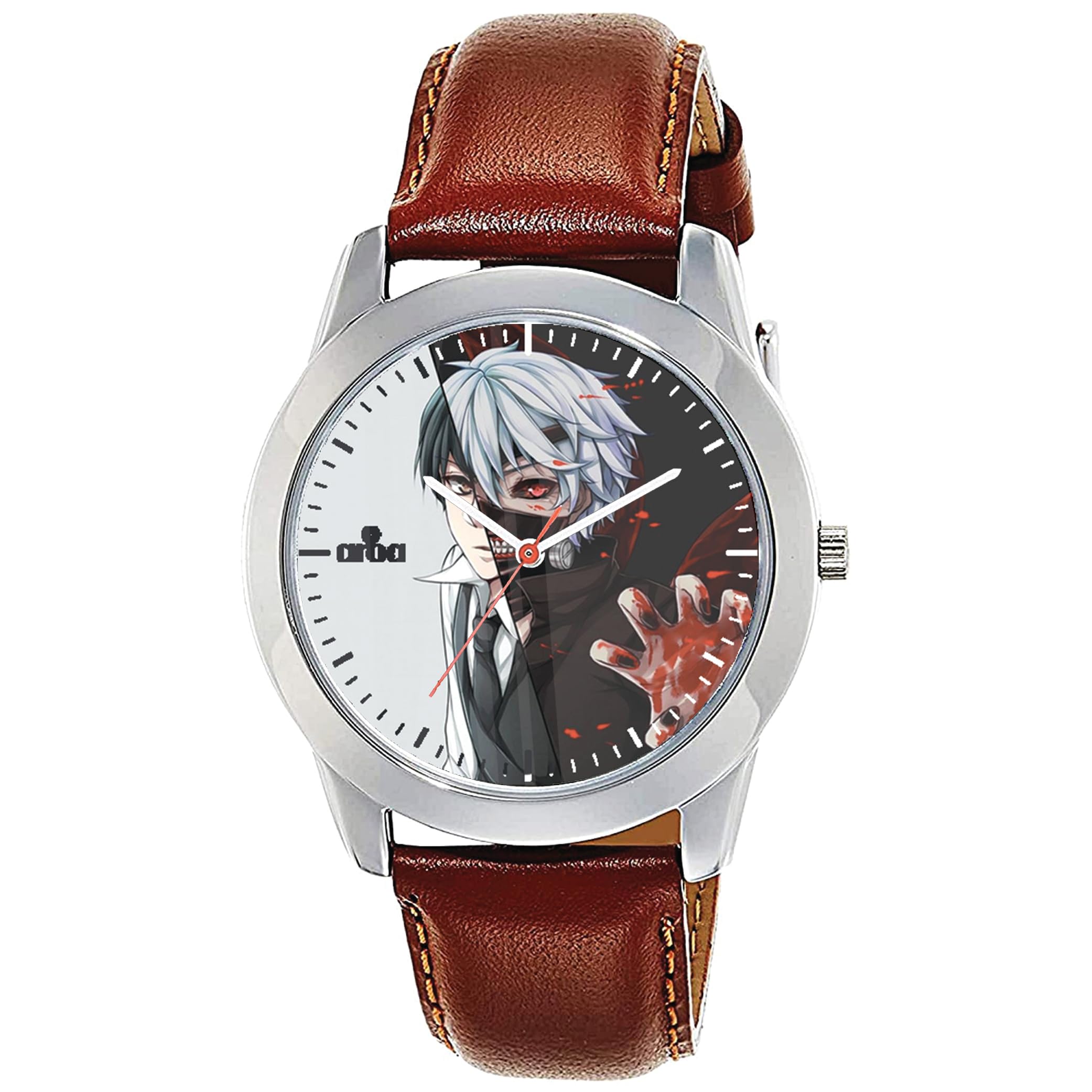 AROA Watch for Men with Kaneki Tokyo Ghou Model :785 in Steel Metal Type Brown Strap Analog Watch White Dial for Men Stylish Watch for Boys (B0C8DPKHSM) Amazon Price History, Amazon Price Tracker