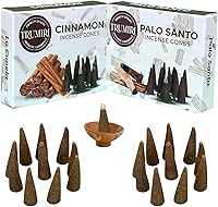 Vista 265 de TRUMIRI Incense Cones - Combo Pack of 20 Cone Incense - 10 Nag Champa + 10 Palo Santo - Insence Cones - Incense Cones Scented - Cone Incense Scents