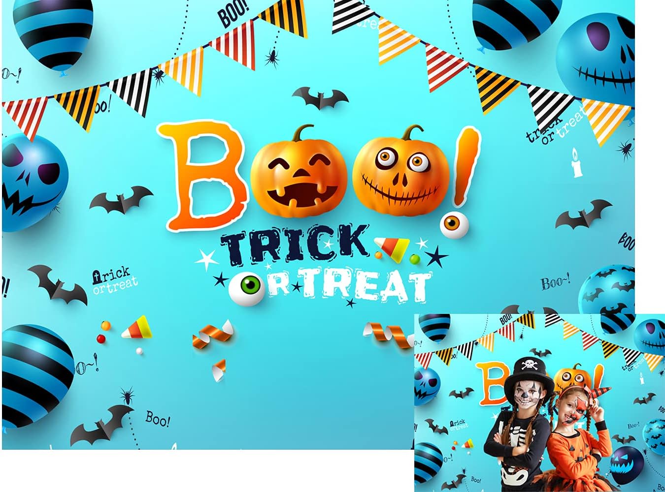 LTLYH 8X6ft Halloween Backdrop Halloween Party Decorations Banner Backdrop