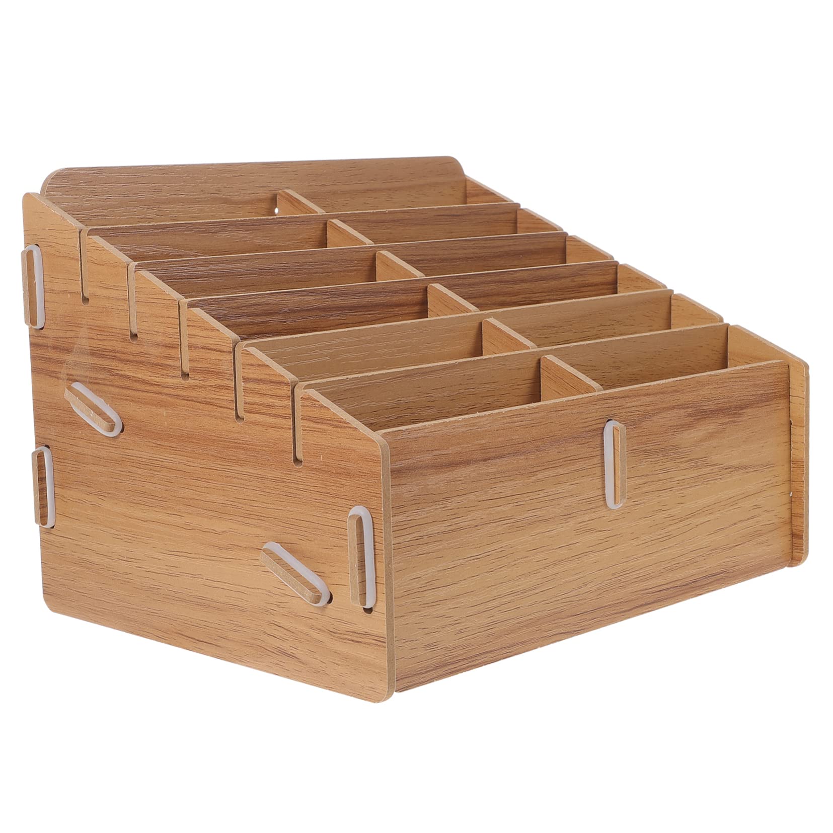 Caja de Madera Tapa para Almacenamiento de Cartas de Juego y Objetos Pequeños, Diseño Portátil Capacidad Grande y Estructura Multi-grid para Fácil Transporte