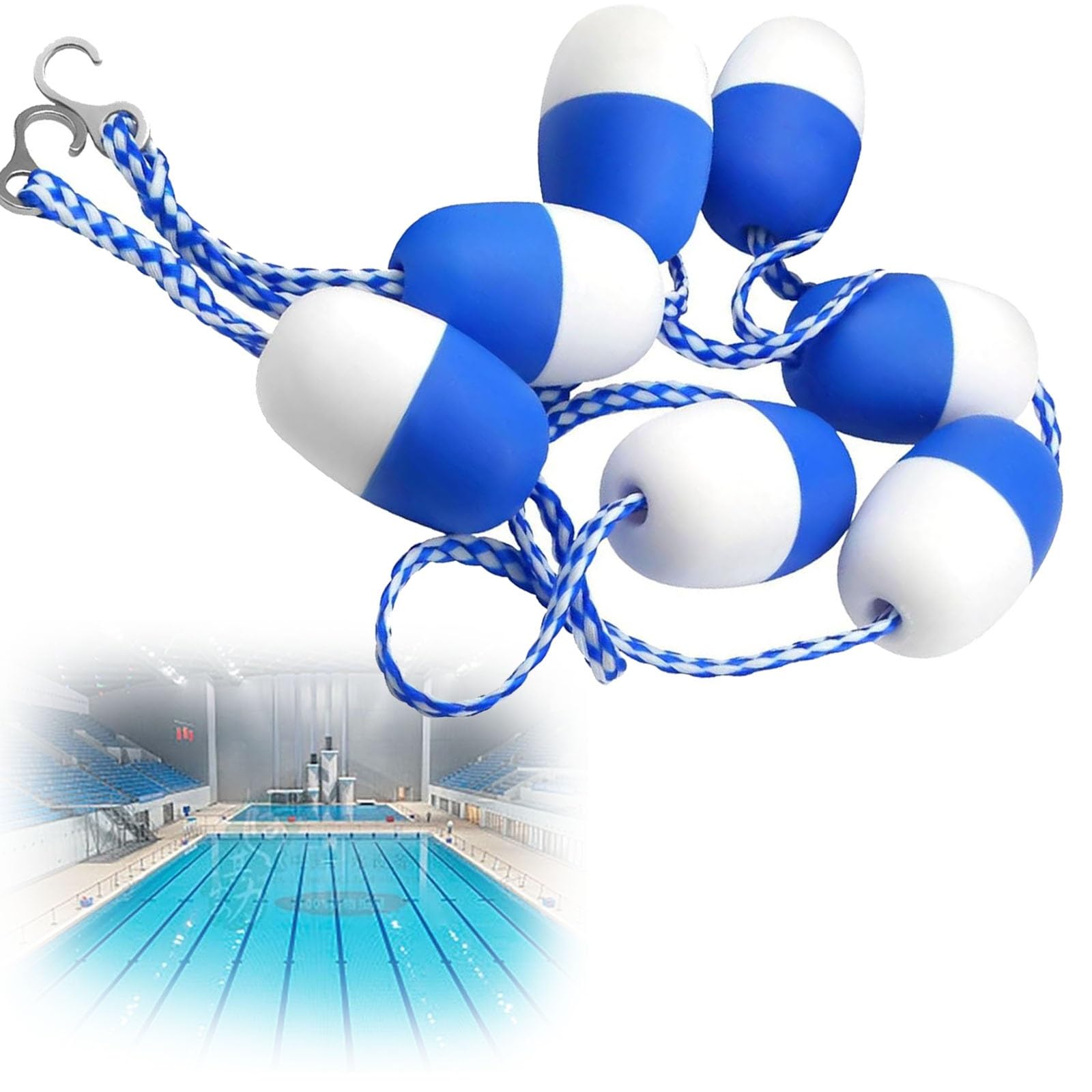 GJZQDKX Pool Safety Divider Lane Line,Swimming Pool Lane Divider Floats - 138 FT Safety Rope for Competitions & Beaches, Easy to Install Floating Separator for Swim Lanes & Ponds