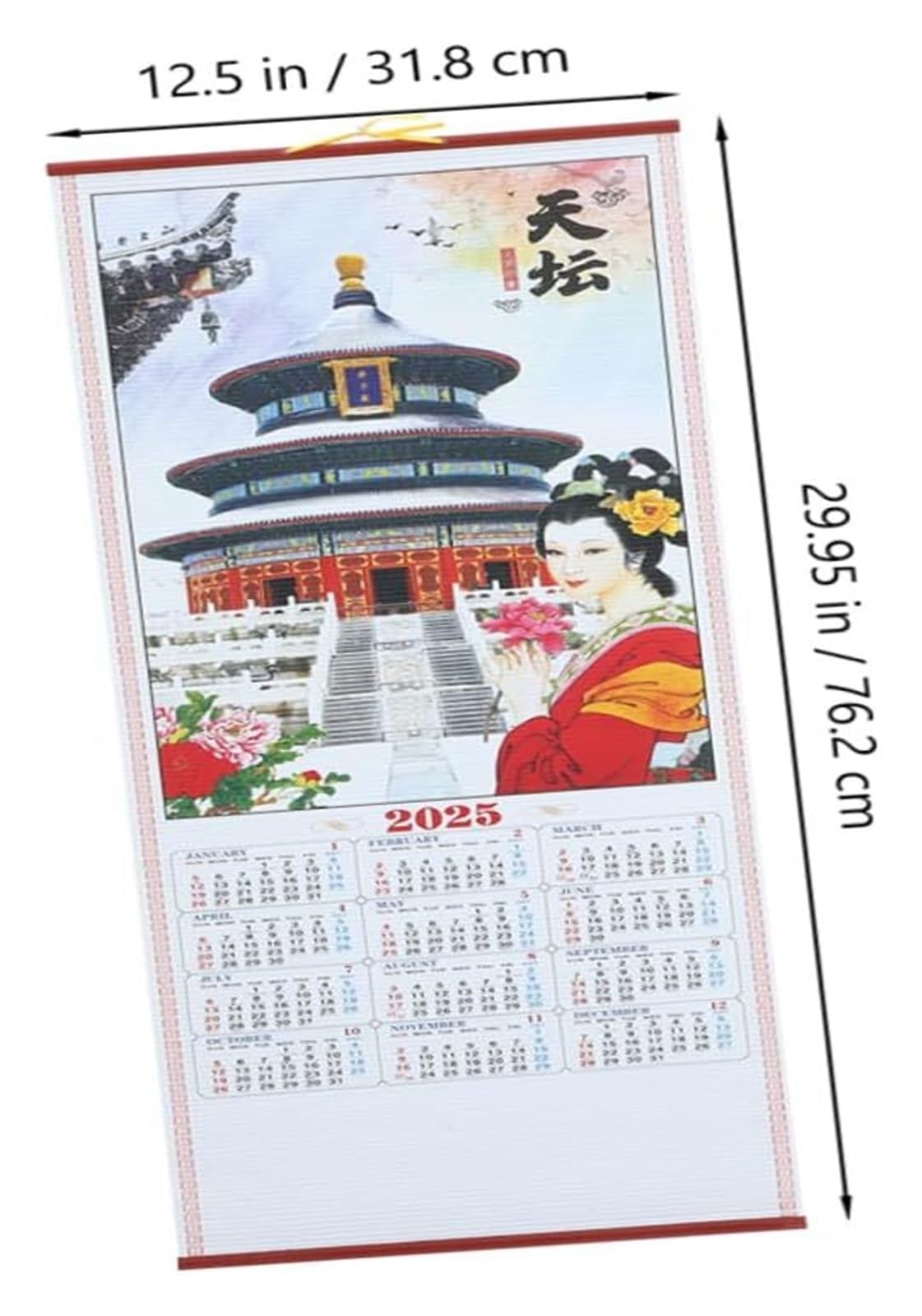 Tischkalender, Tischkalender 2025, Jahr der Schlange, hängender Schriftrollenkalender, Adventskalender, Whiteboard-Kalender, chinesisches Mondneujahr