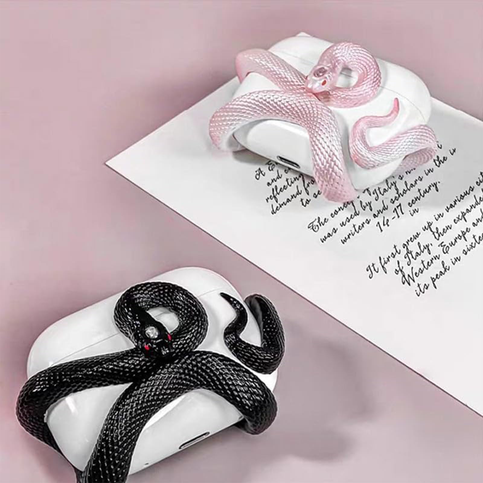 Housse AirPods Pro 2/3 En Forme De Serpent 3D - Résine - Design Unique Et Protection