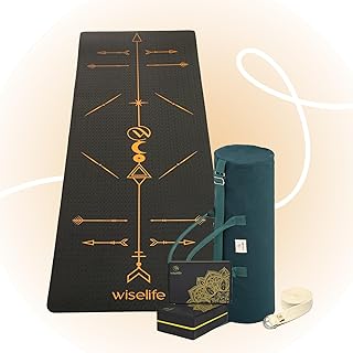 WiseLife Boho Alignment Yoga Kit 8mm | Yoga Mat,Carry Bag,Stretch Strap & Yoga Blocks | Non-Slip,Durable & Lightweight | I Price In India