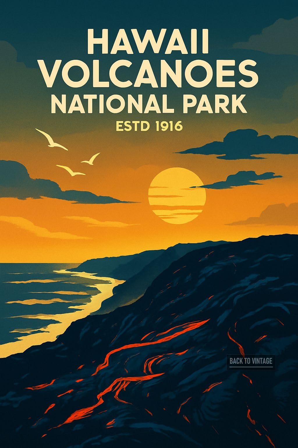 Dramatic Sunset Landscape Poster For Hawaii Volcanoes National Park_result - A4 Travel City Poster Wall Art Home Decor Art Print Featuring Urban Landmarks and Global Views for Stylish Interior Display