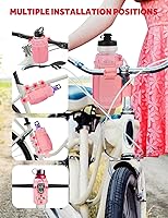 Vista 6 de Portavasos para Bicicleta, Soporte para Botella de Agua en Manillar para Bicicleta con Bolsillos de Malla, Jaula Universal de Tela para Botella