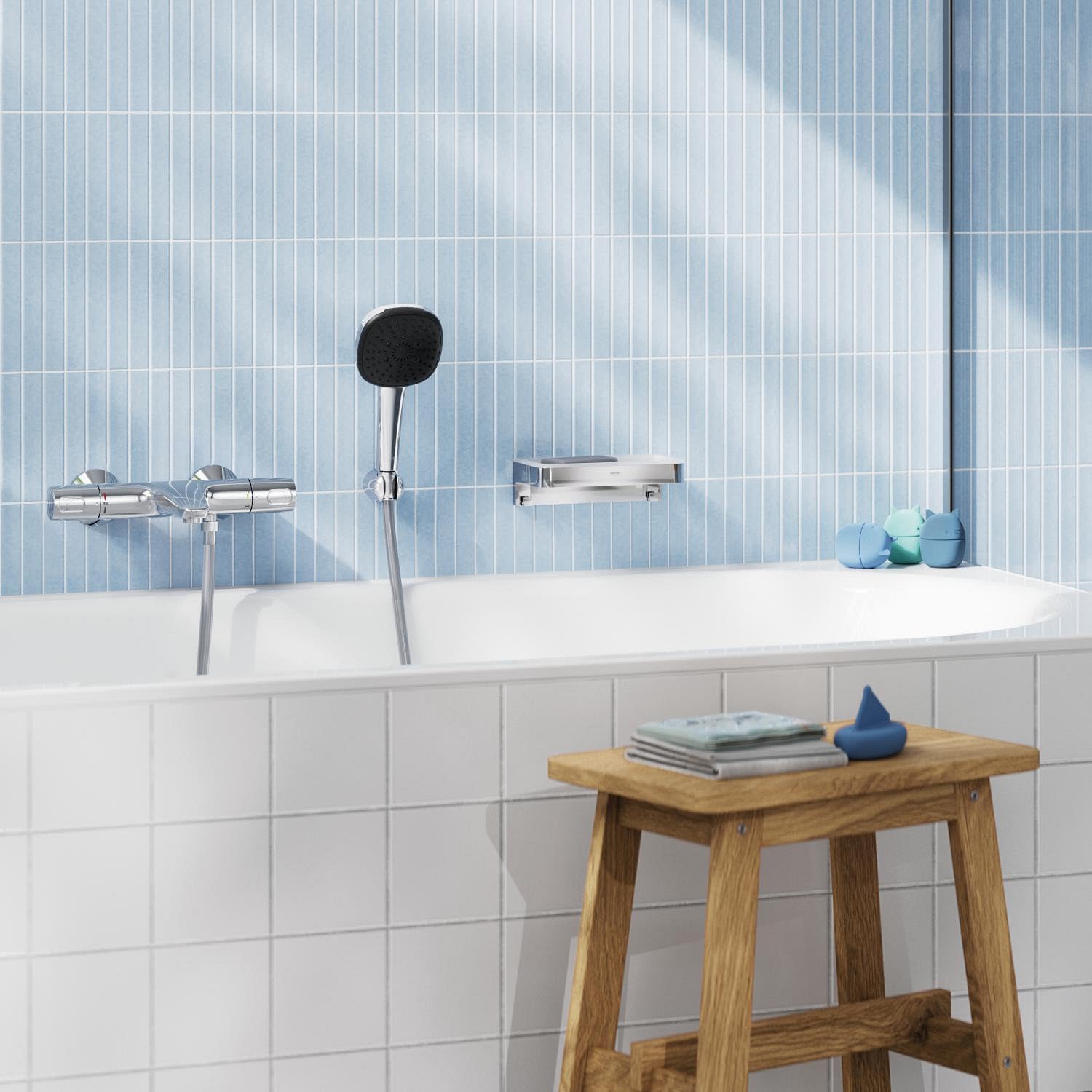 GROHE Precision Trend - Grifo termostático de bañera (ahorro de agua, mando ergonómico de metal, cuerpo de seguridad antiquemaduras, duradero), cromo, 34227002.