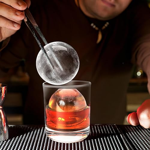 Miniatura 6 de Antarctic Star Bandeja para hacer bolas de hielo transparente, 2 esferas grandes para hacer hielo de whisky con bolsa de almacenamiento, bola de