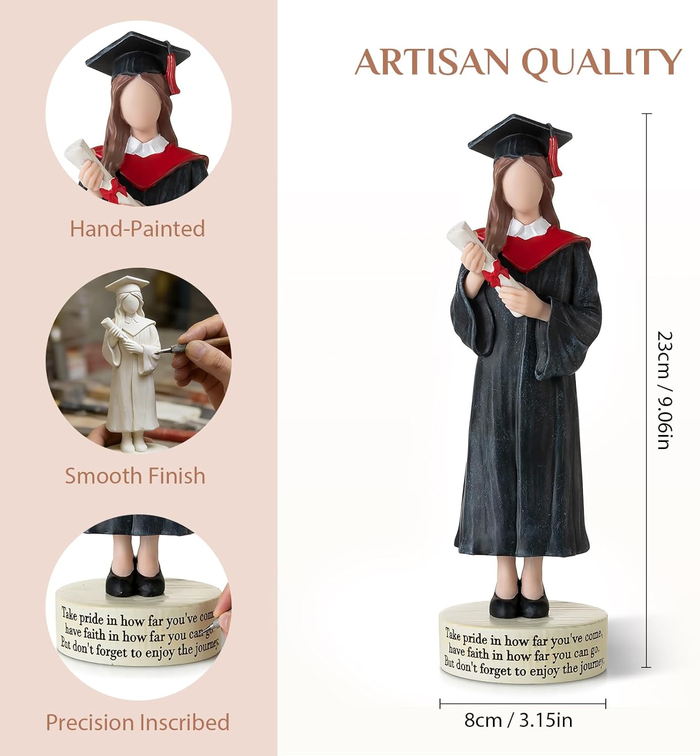 Storieme Graduation Gifts for Her 2026: College Graduate Gift for Women Girls Granddaughter Daughter - Handmade Congrats Grad Figurine Decorations