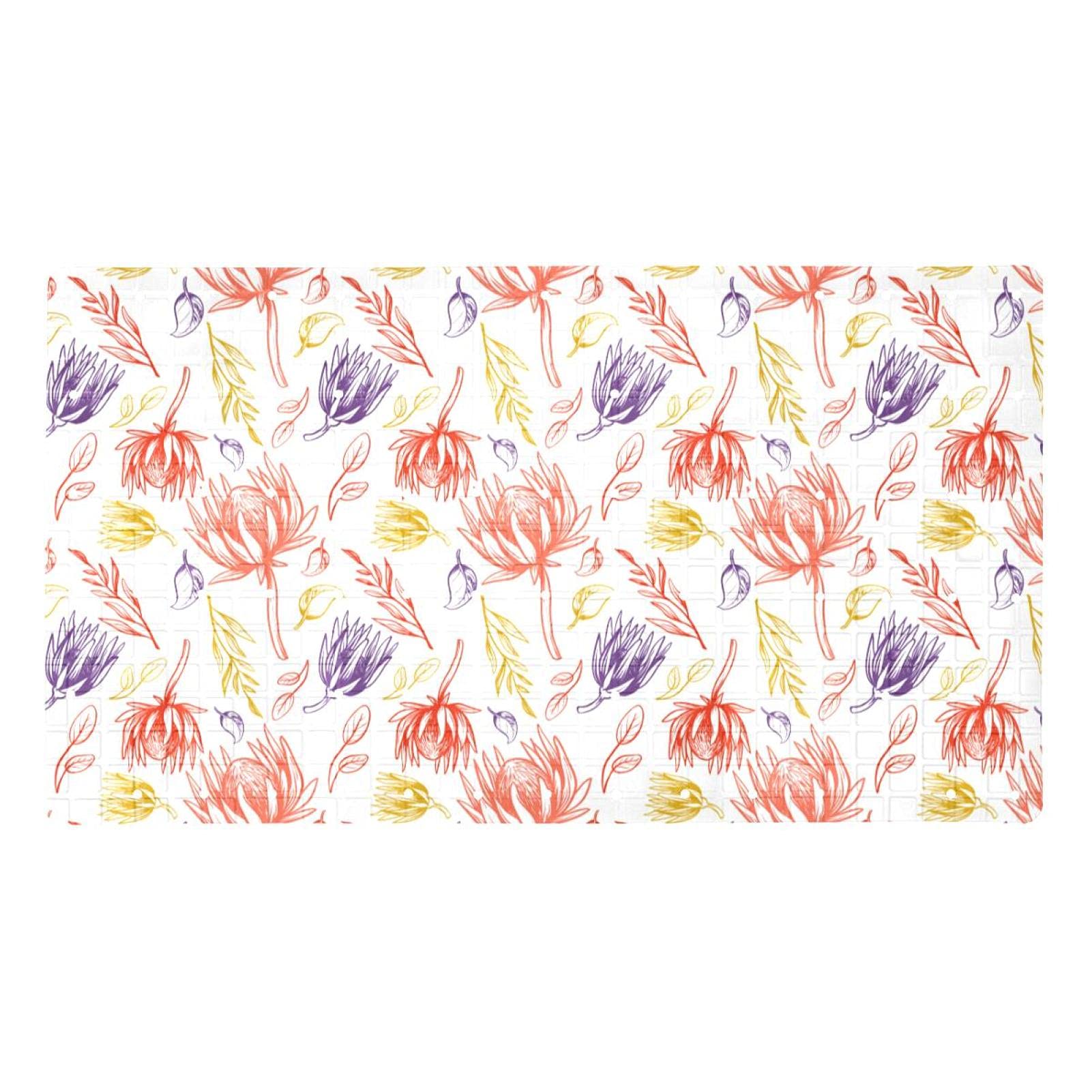 Tapis de salle de bain pour baignoire motif Protea au design sécurisé haut de gamme