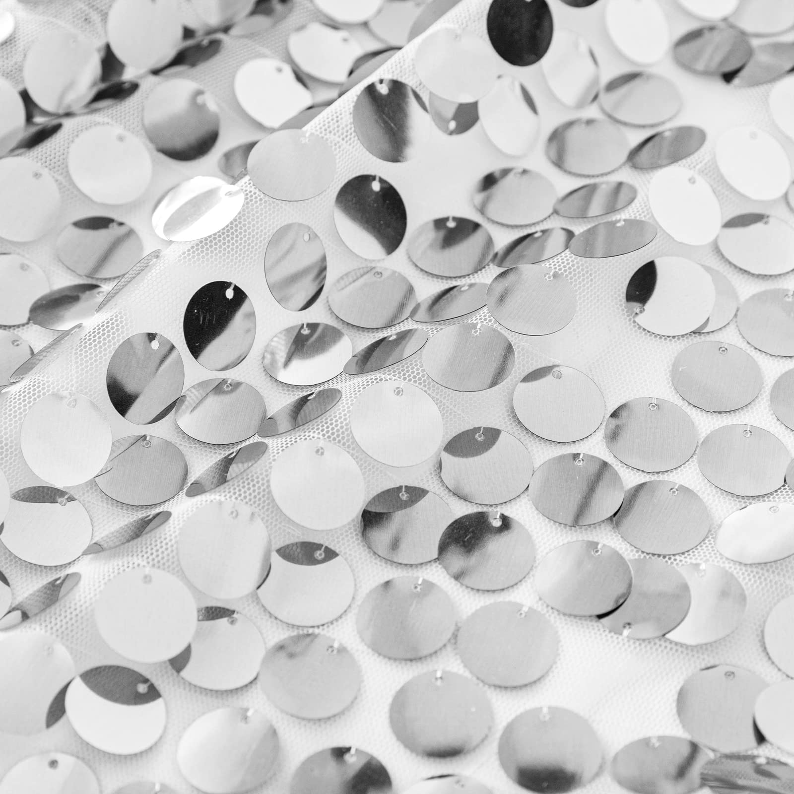 Sugargirl Rideau de fond à paillettes argentées de 18 mm x 2,7 m pour photographie de fête, mariage, anniversaire (argenté, 2 panneaux)