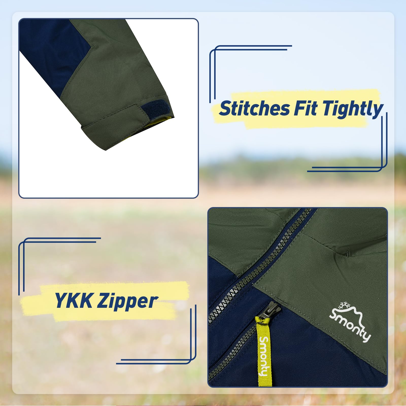 SMONTY 3-in-1 Jacke Kinder, herausnehmbare Fleece-Innenjacke | für Jungen und Mädchen, mit Kapuze, Wasserdicht, Winddicht, Atmungsaktiv, für Herbst und Winter