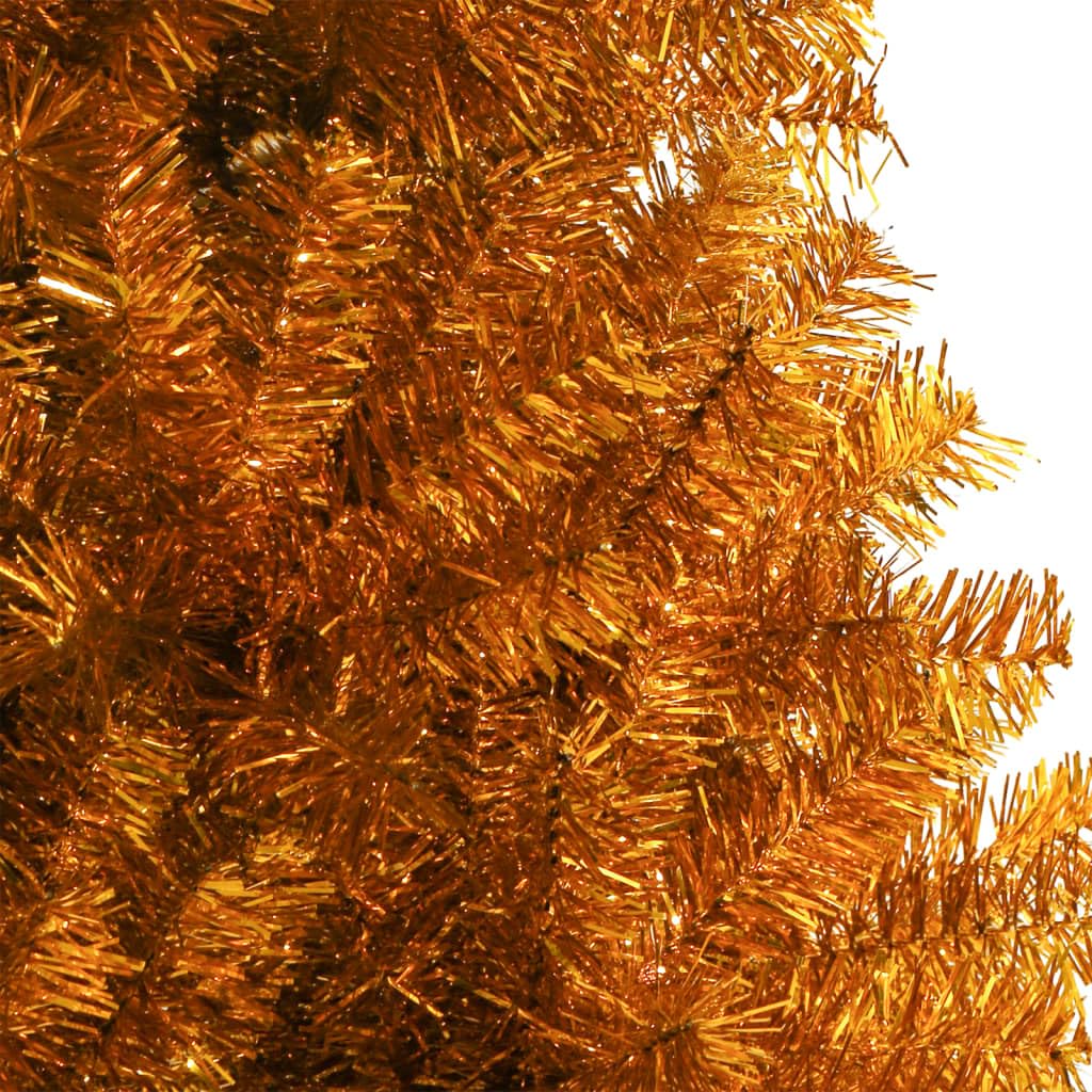 Árbol de Navidad artificial de 150 cm con soporte dorado, exuberante árbol de PET para espacios pequeños, decoración ideal para vacaciones y adorno festivo para el hogar para celebraciones de Navidad