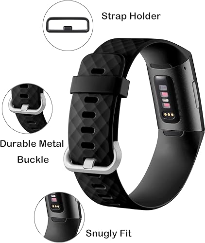 Miniatura 2 de Hamile - Extensibles compatibles con Fitbit Charge 4  Fitbit Charge 3  Fitbit Charge 3 SE, extensible de repuesto impermeable para reloj de fitness