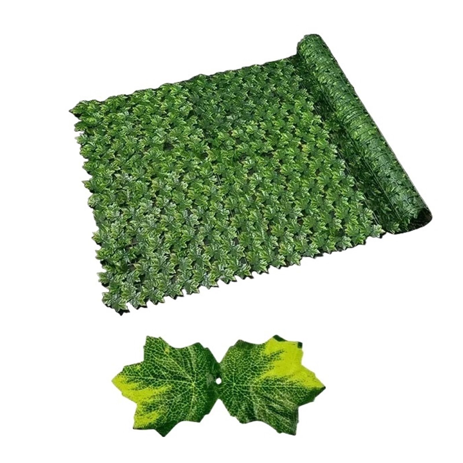 Artificial Ivy Privacy Fence Wall Screen Fake Vine Leaves Decoration Outdoor Garden(Purple)