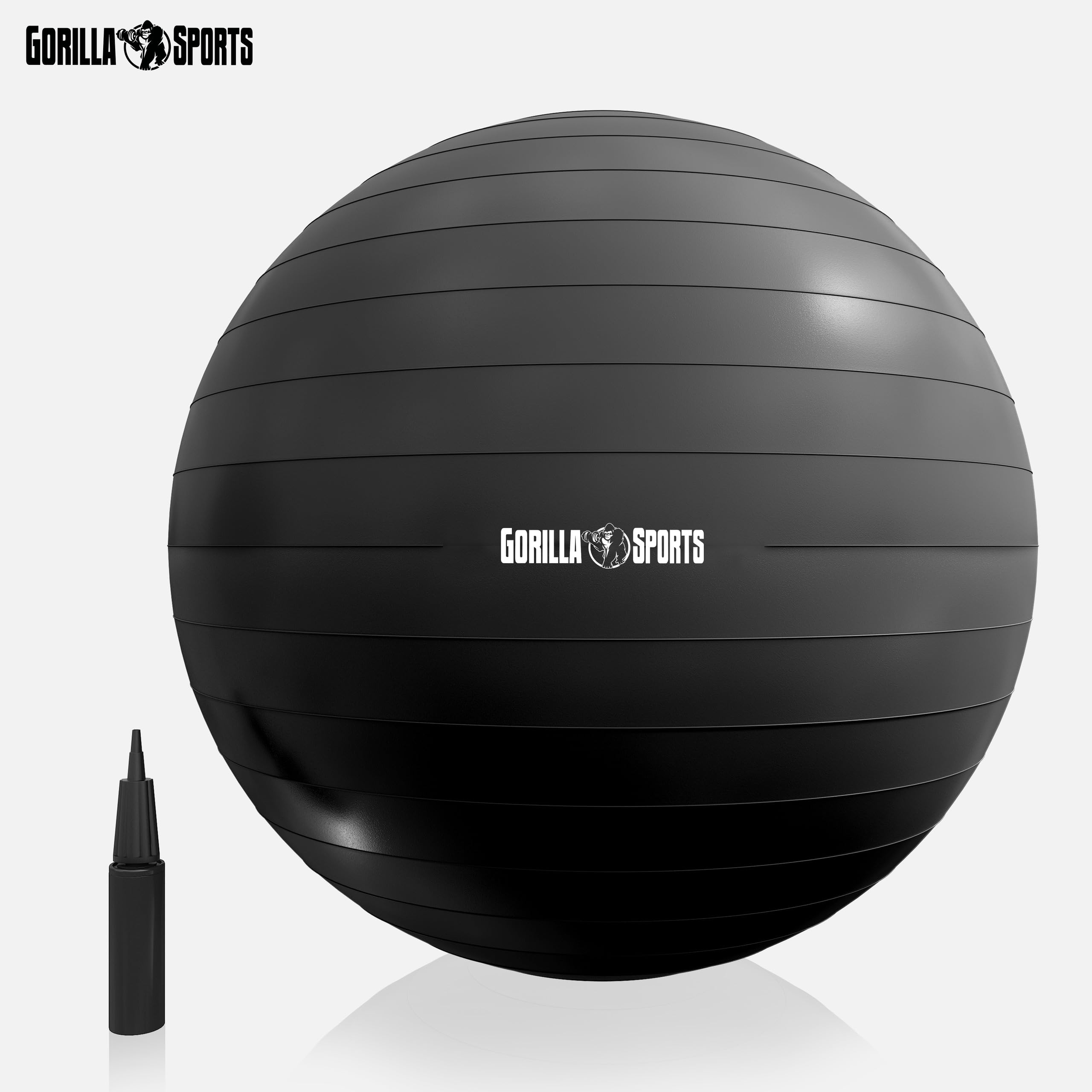 GORILLA SPORTS® Gymnastikball - inkl. Luftpumpe, 55cm, 65cm oder 75cm, bis 500kg Belastbar, Anti-Burst, rutschfest, Farbwahl - Sitzball Büro, Yoga Ball, Balance Ball, Fitnessball, Trainingsball