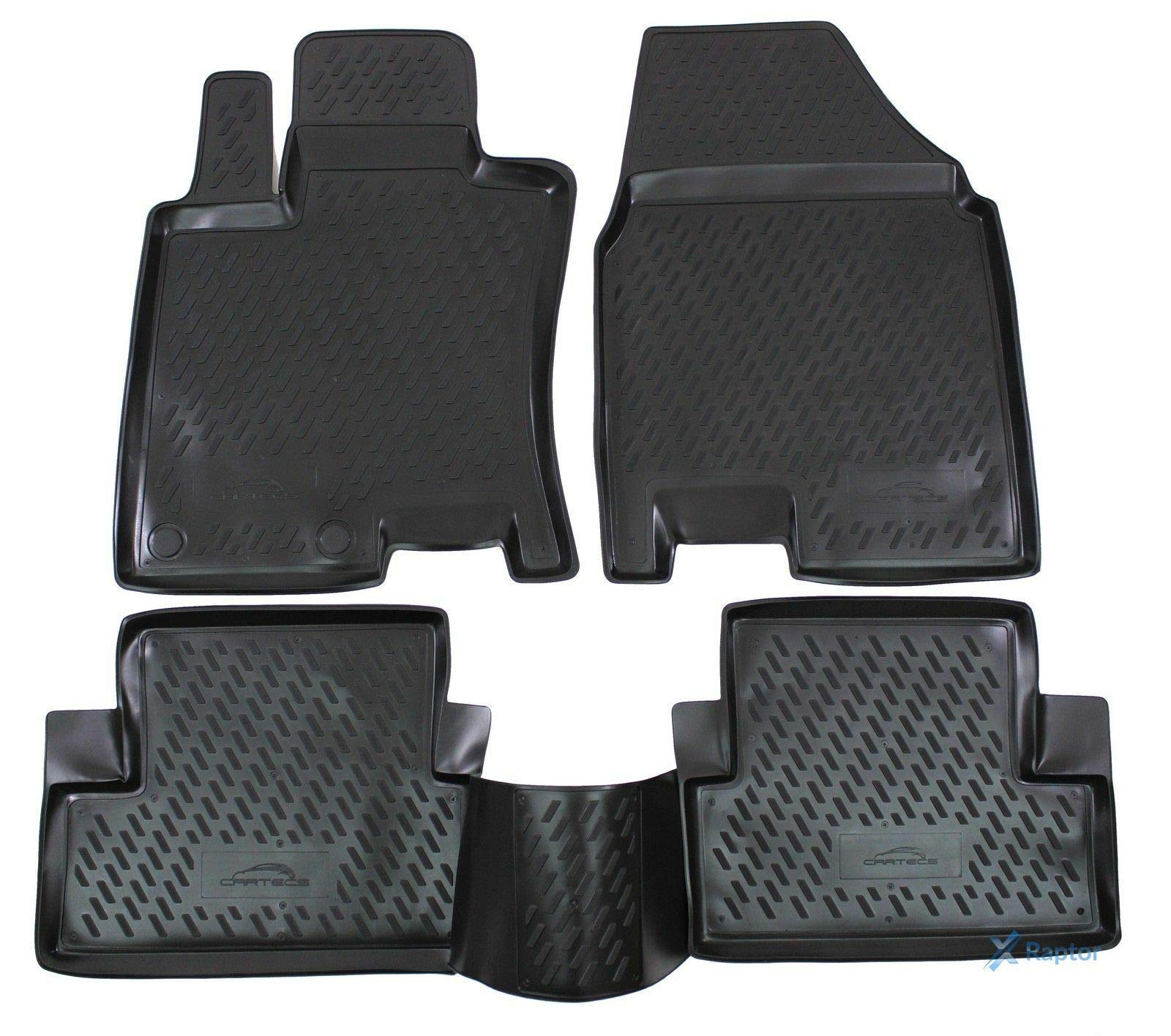 J&J AUTOMOTIVE 3D Gummimatten und Kofferraumwanne Set passend für Nissan Qashqai J10 2007-2013, TPE Fußmatten Allwetter Passform rutschfest Geruchsneutral Schwarz