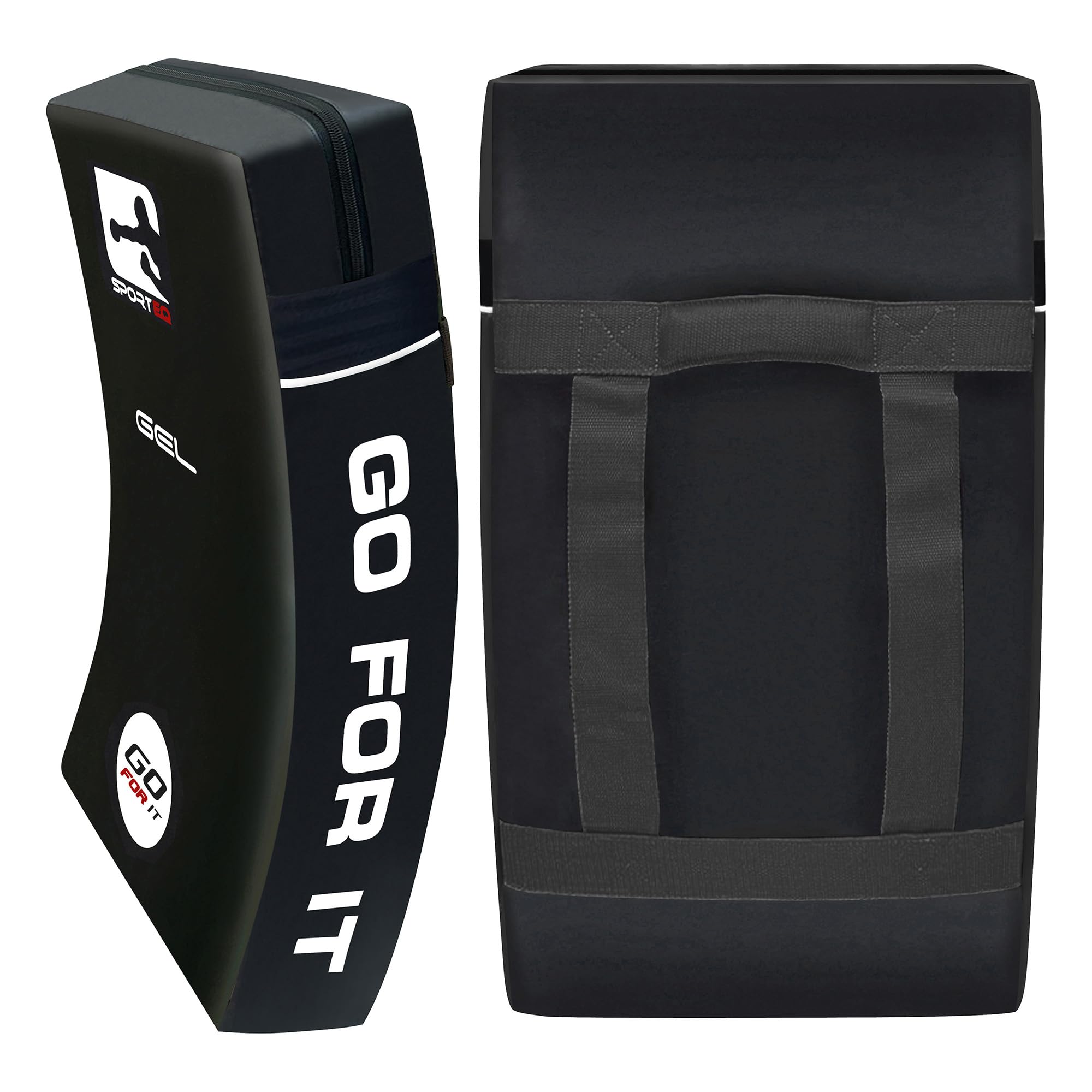 Almohadillas curvadas Kick Shield | Escudo de espuma de gel absorbente de golpes para entrenamiento de artes marciales, UFC, MMA, kickboxing y karate | Cubierta exterior de poliuretano