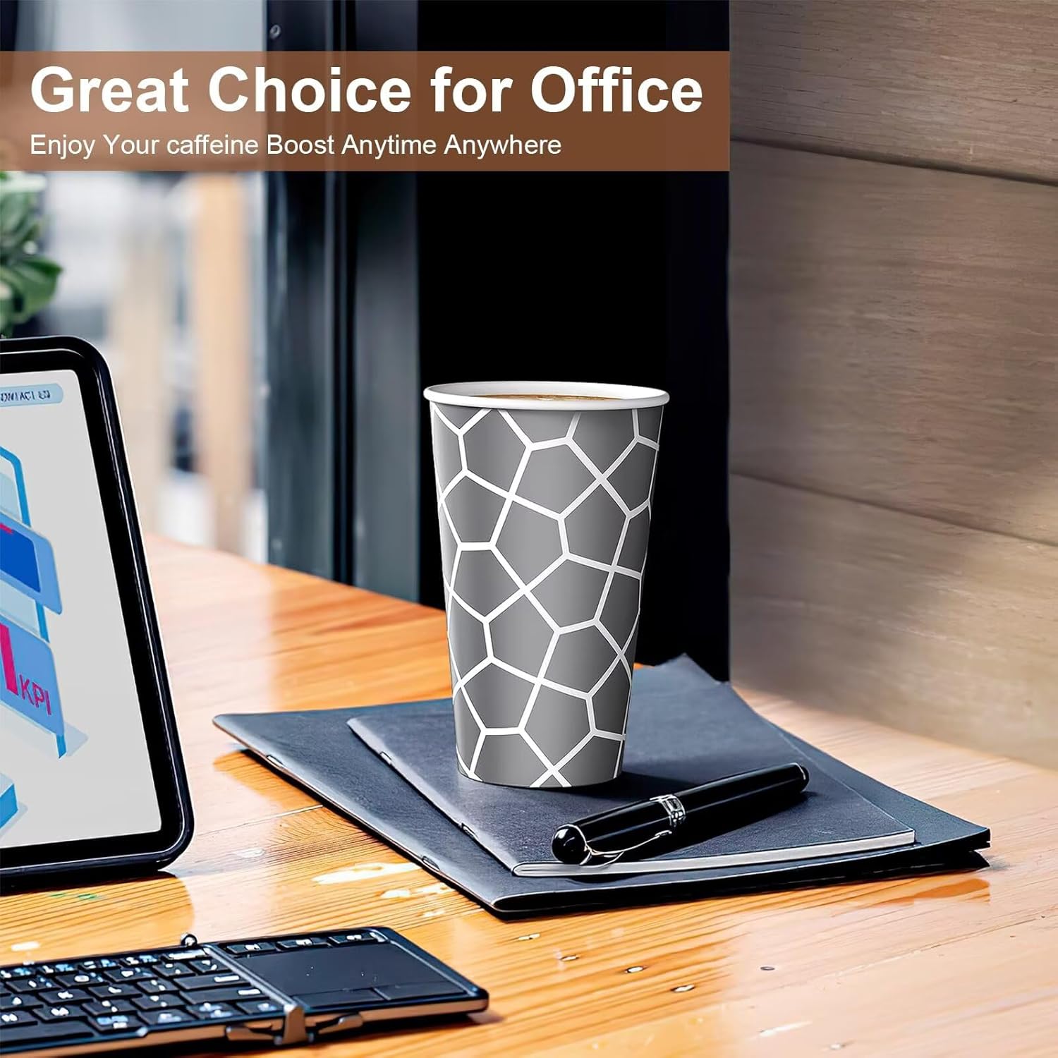 16 oz Coffee Cups 180 Pack, Disposable Coffee Cups Hot Paper Cups 16 oz, Insulated Paper Coffee Cup for Hot Cold Drinks - Image 5