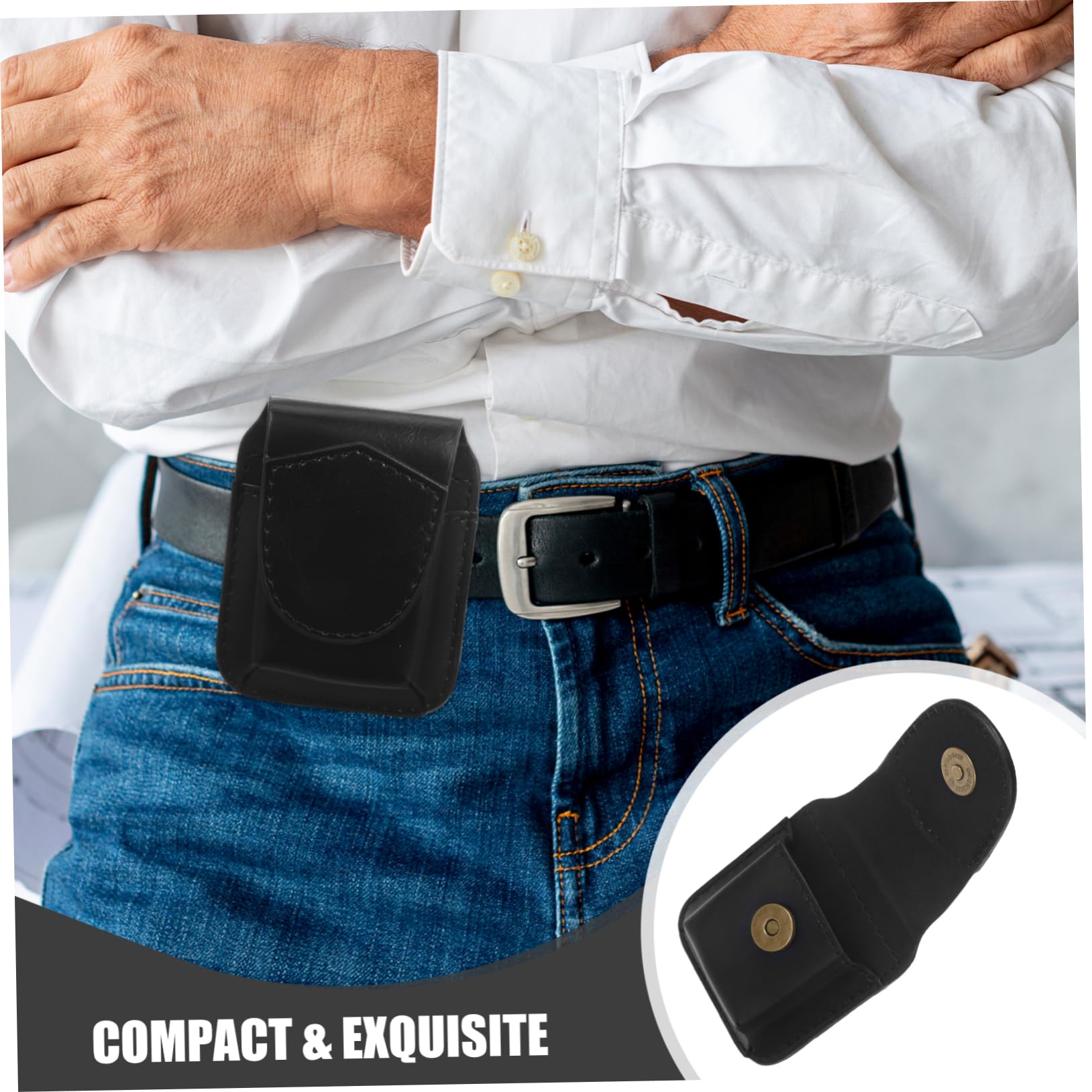 5pièces Étui Cuir pour Briquet Et Accessoire Pratique pour Fumeurs Rangement Portable Cuir