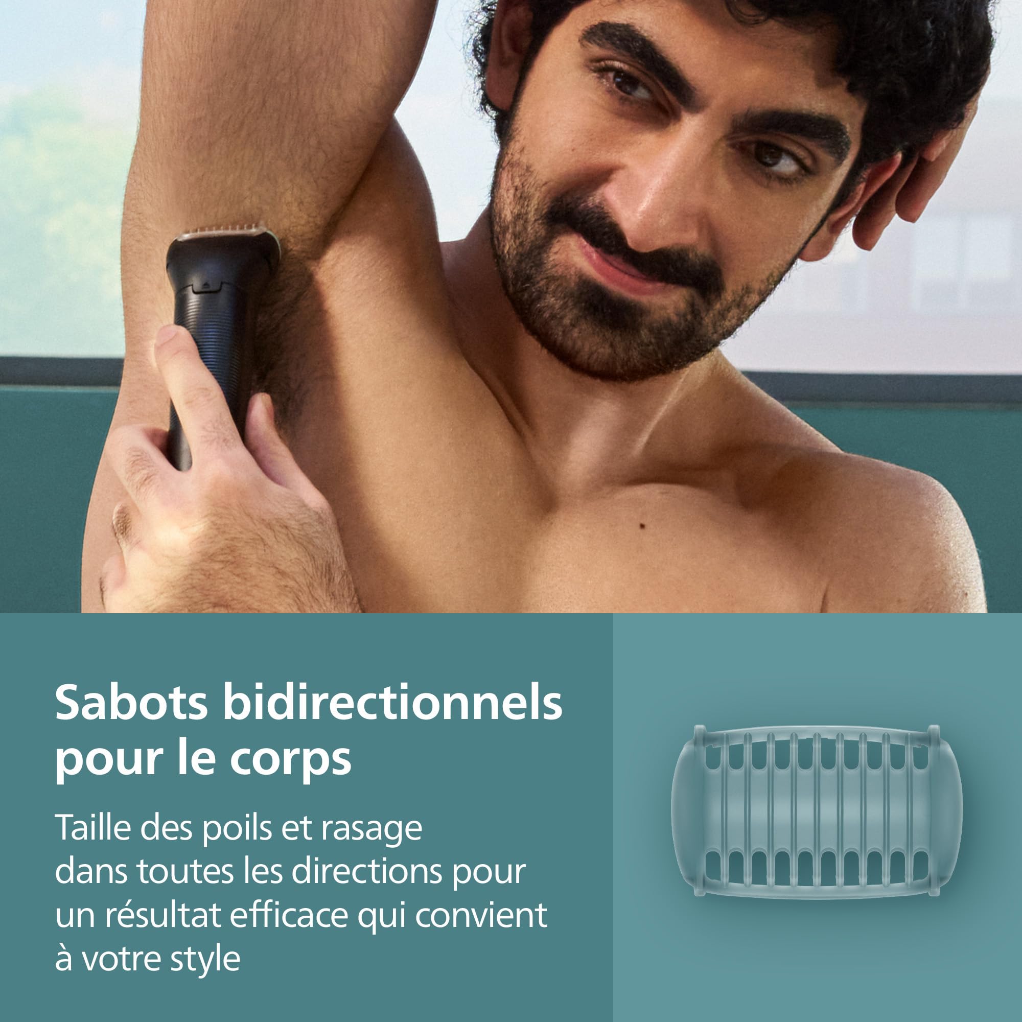Philips Bodygroom série 5000 - tondeuse pour hommes avec système de rasage Triple protection, taille des poils et rasage des zones intimes, 100% étanche, autonomie de 100 min, modèle BG5470/15