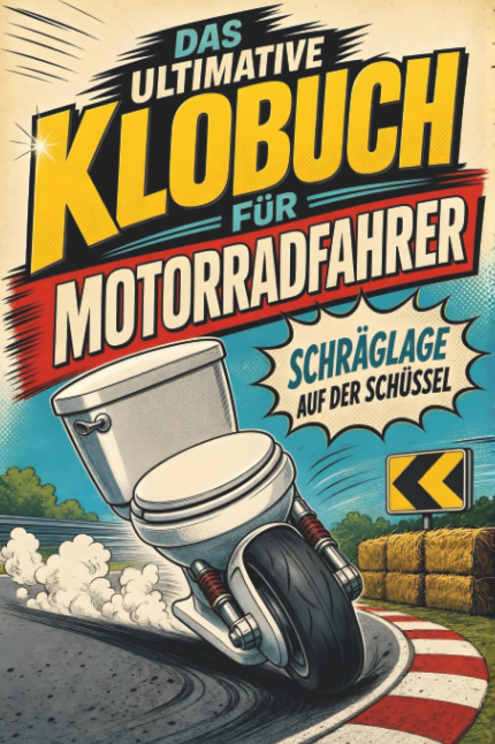 Das ultimative Klobuch für Motorradfahrer: Schräglage auf der Schüssel. Lustiges Geschenk für Fans von Motorradfahren, Harley und Chopper
