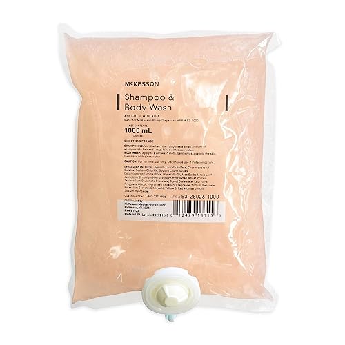 Miniatura 1 de McKesson Gel de baño y champú, bolsa de repuesto, aroma a albaricoque, 33.8 fl oz, 10 unidades